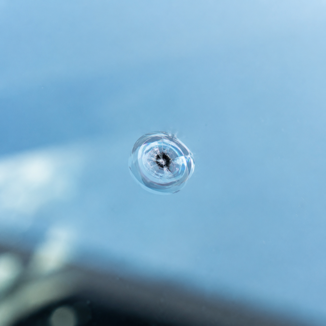 Bullseye windscreen stone chip
