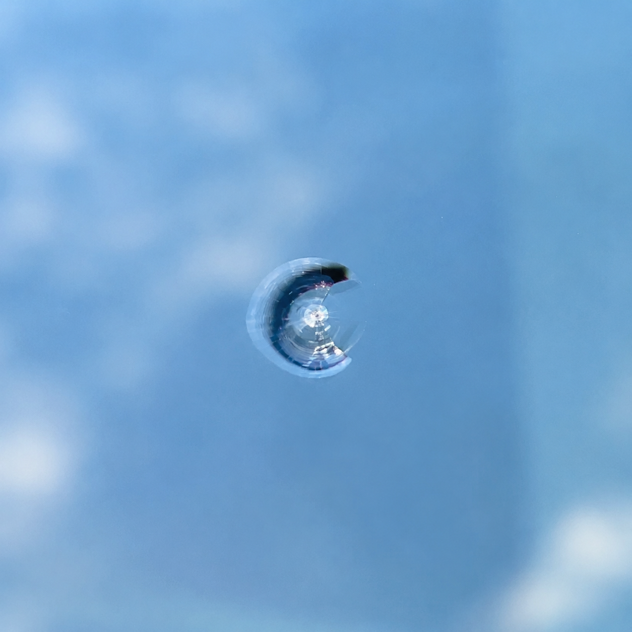 Half moon windscreen stone chip