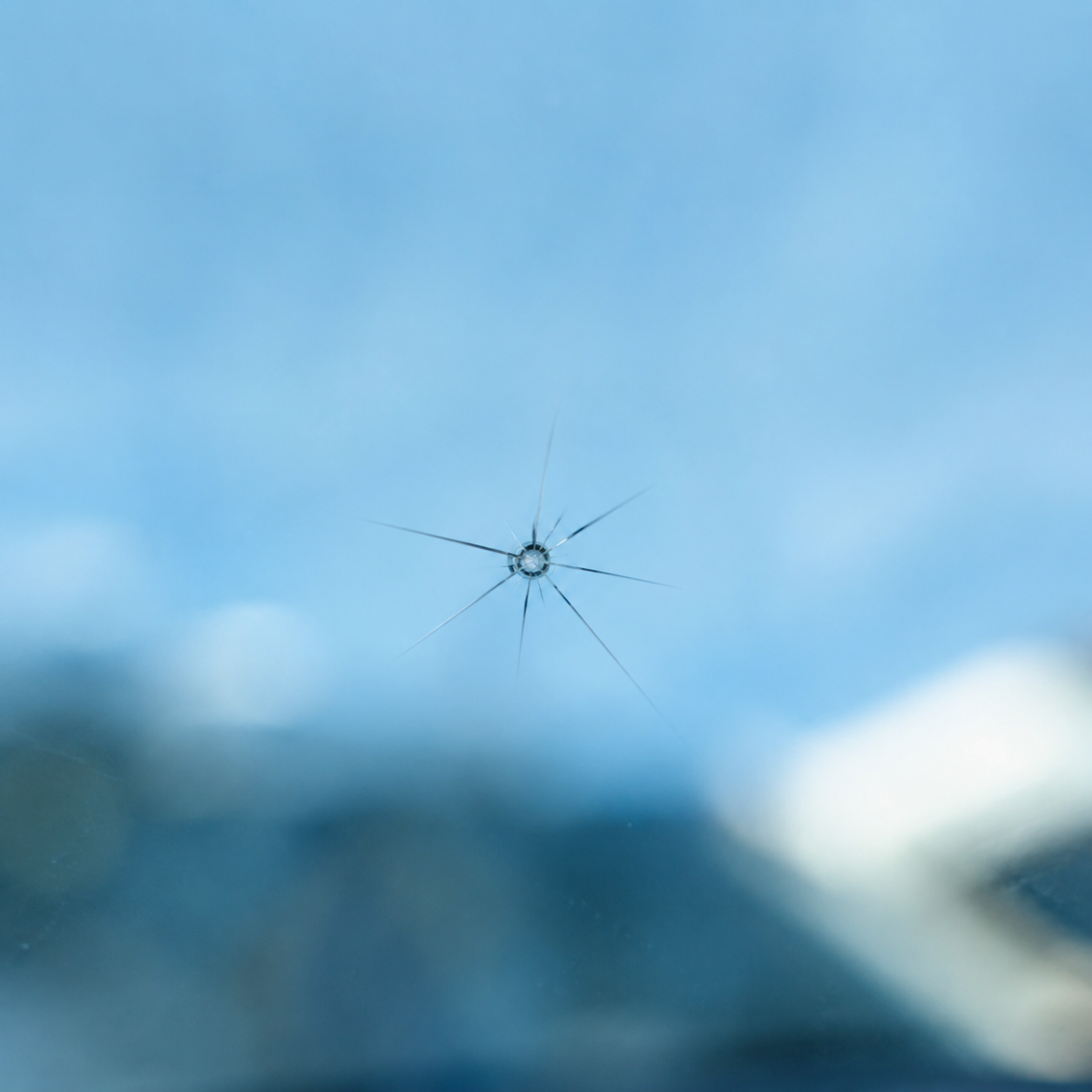 Star break windscreen stone chip